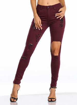 Women Sexy Holes Pant Jeans