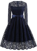 Retro Lace Big Swing Slim Dress