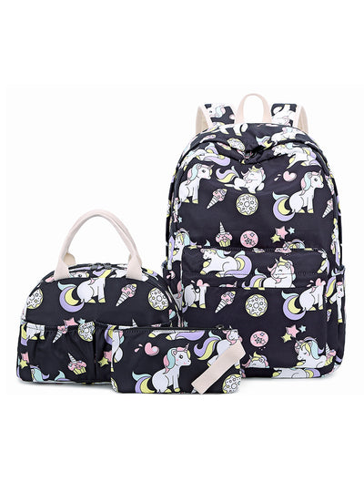 Unicorn Printed Nylon Schoolbag Backpack