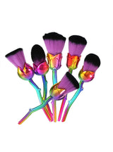 6pcs Rose Flower Makeup Brushes Set Blush 