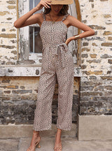 Loose Waist Retro Lace-up Jumpsuit