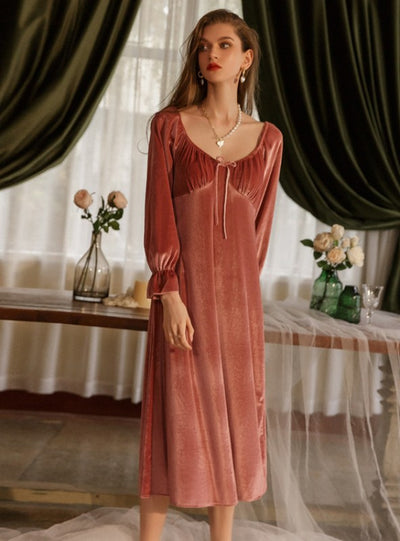 Loose Lace Nightgown Velvet Pajamas