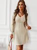 Warm Autumn Winter V-neck Dress