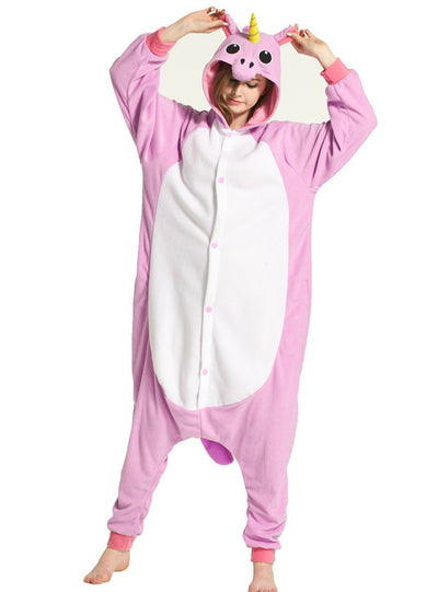 Animal Cartoon Conjoined Pajamas Purple Unicorn