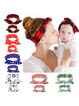 2PC/Set Mom Rabbit Ears Hair Ornaments Tie Bow