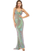 V-neck Backless Stretch Sequined Dress
