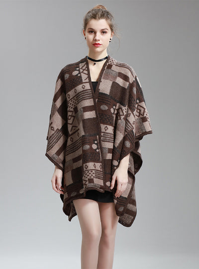 Women's Split Napped Jacquard Shawl