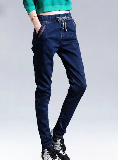 Women Boyfriend Jeans Woman Brand Dark Blue Jean