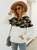 Long Sleeve Sweater Leopard Stitching Top