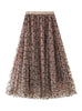 Butterfly Mesh Medium Long Skirt