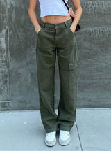 High Waist Straight Casual Jeans