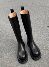 High Riding Round-headed Elastic Boots