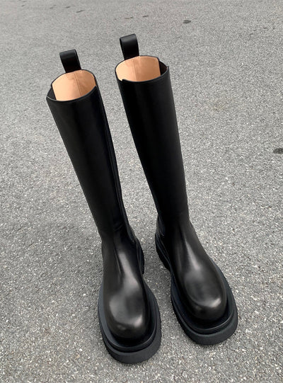 High Riding Round-headed Elastic Boots