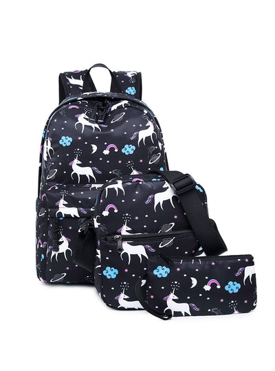 Three-piece Schoolbag Female Printed Shoulder Bag
