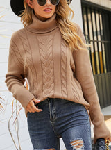 Collar-lapped Knitted Vintage Twisted Sweater