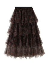 Women Irregular Gauze Cake Skirt