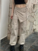 Rope-tied Streamer Overalls Pants