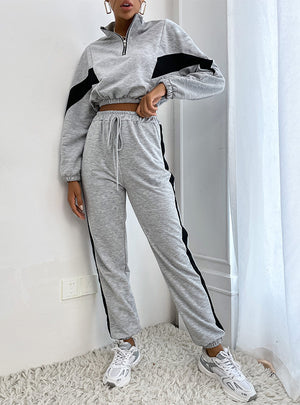 Two-piece Sports Stand-up Collar Pants