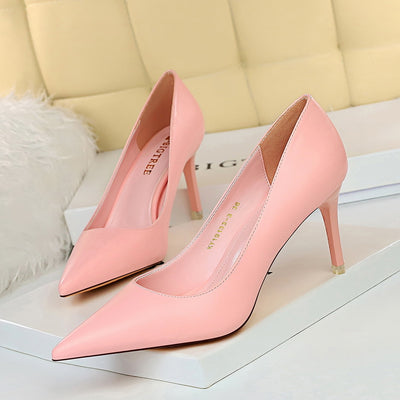 Shallow Pointed High Heel Shoes