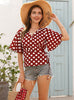 V-neck Chiffon Flared Sleeves Shirt