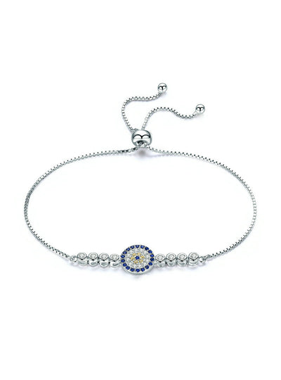 925 Sterling Silver Lucky Round Blue Eyes Power