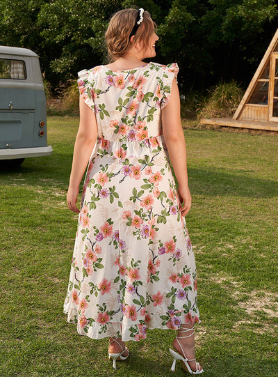 Fairy Floral High Waist Slim Dress