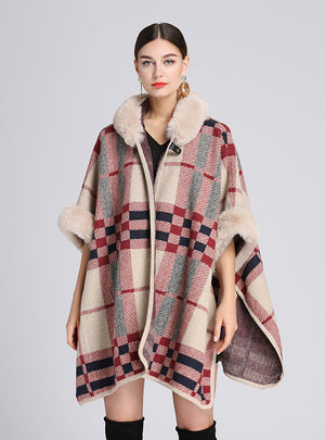 Hood Shawl Cloak Ladies Woolen Loose Coat Cardigan