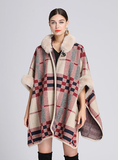 Hood Shawl Cloak Ladies Woolen Loose Coat Cardigan