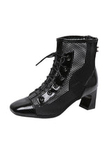 Hollow Mesh Breathable Lace-up Cool Boots