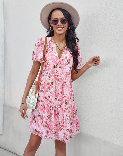 Women Printed Summer Mini Dress