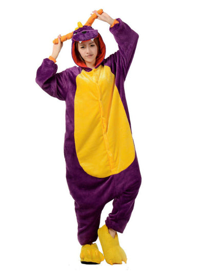 Purple Dragon Anime Warm Sleepwear Pijama Home