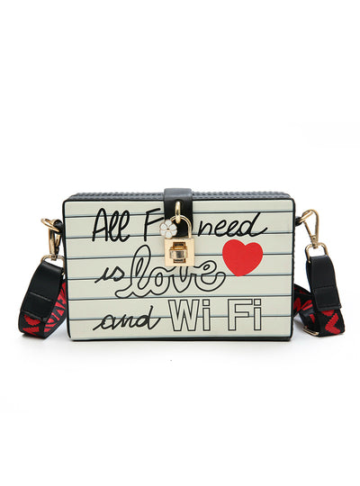 Letters Crown Box Design Women's Party Clutch Bag 