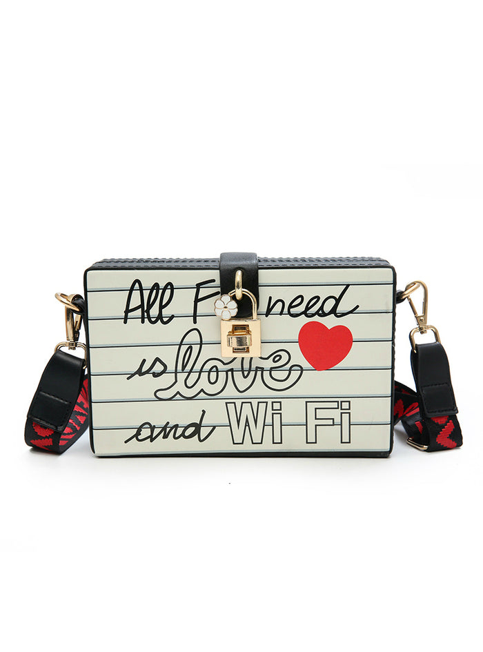 Letters Crown Box Design Women's Party Clutch Bag 