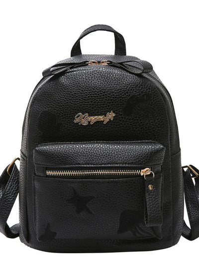 PU Leather Backpacks For Teenage Girls Female School 