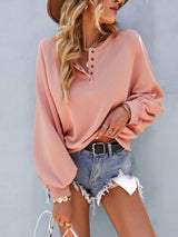 Solid Color Loose Top Leisure Holiday Top