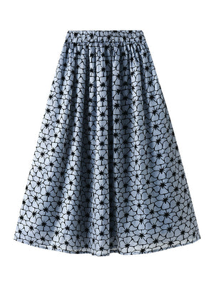 A-line Printed Organza Skirt