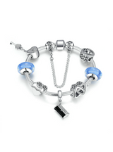 925 Sterling Silver Women Handbag Heart Lock Key