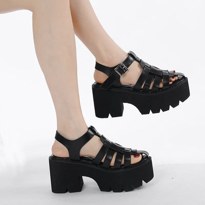 Thick-soled Hollow Sponge Cake Bottom Sandals