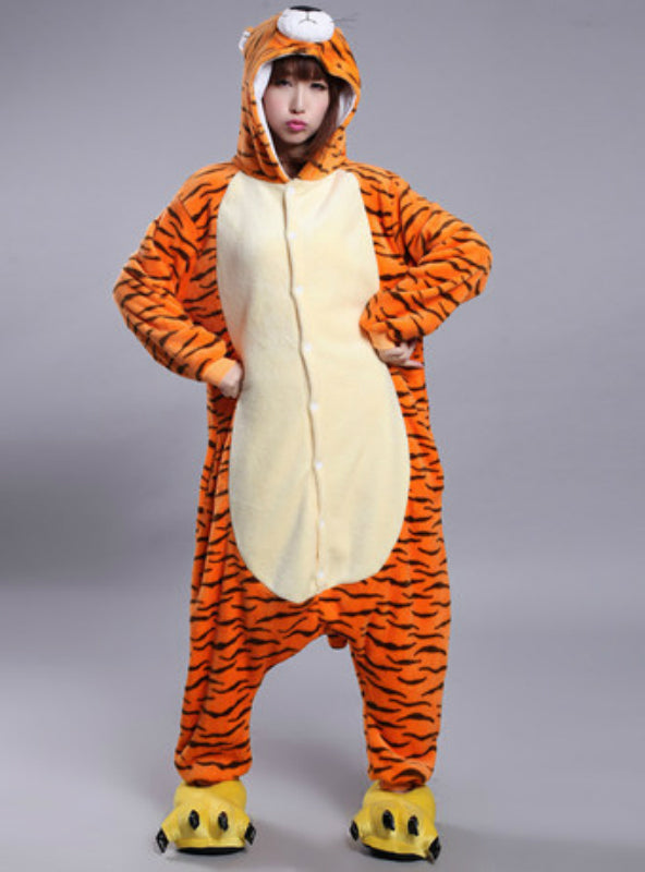 Cartoon Animals Conjoined Pajamas Tiger Flannel