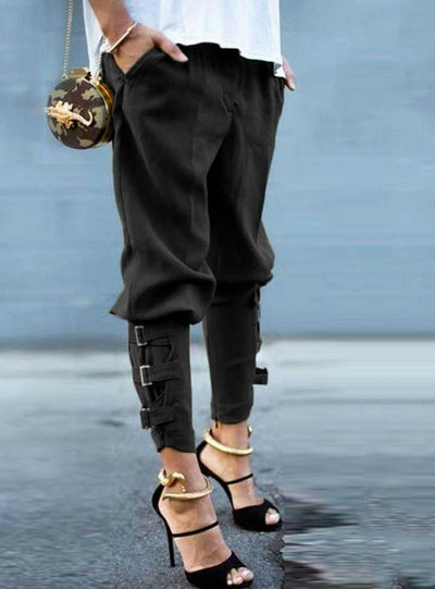 Women Harem Pants Casual Loose Elastic Waist Long Pants 