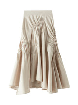 Wrinkled Medium Long Skirt