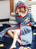 Coral Fleece Warm Pajamas Bathrobe Letter Stitching