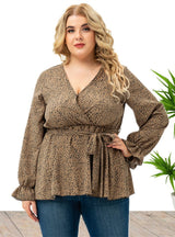 Women's Long Sleeve Polka Dot Blouse