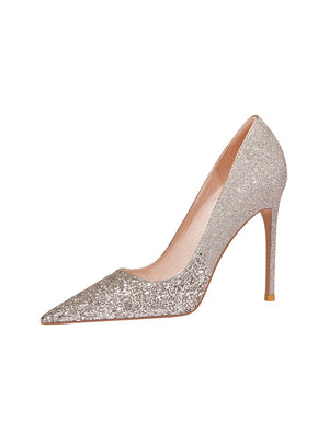 Pointed Stiletto Heels Sequins Shoes