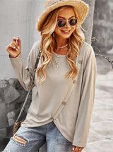 Long-sleeved Button Blouse