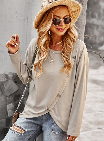 Long-sleeved Button Blouse