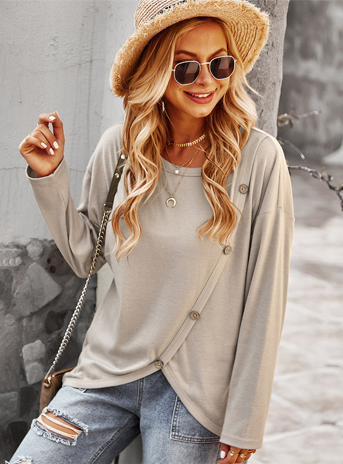Long-sleeved Button Blouse