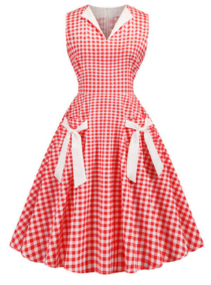 Point Sleeveless V-neck Dress