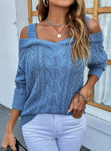 Sexy Shoulder Leakage Twist Sling Sweater