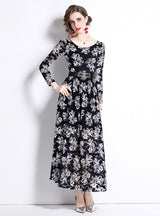 Black Women Lace Long Sleeve dress